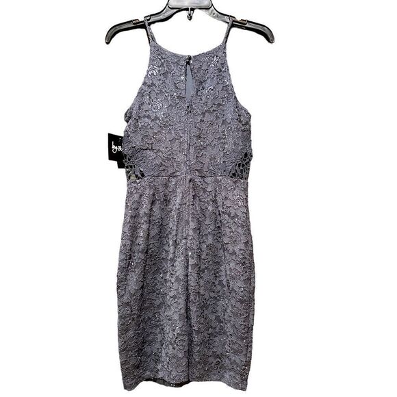 By & By gunmetal sequin semi formal cocktail party dress 5 new - Picture 2 of 6